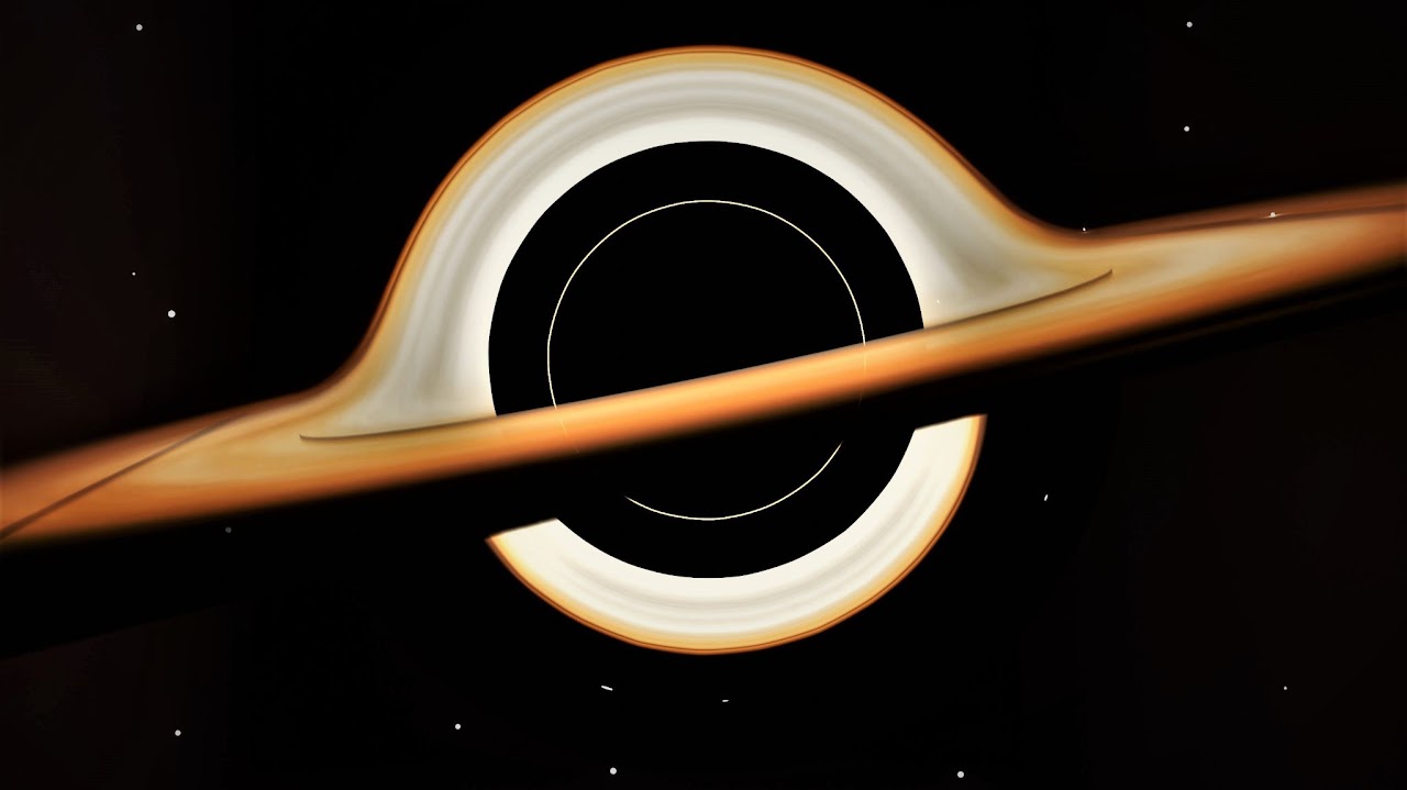 Illustration of a black hole and its glowing accretion disk