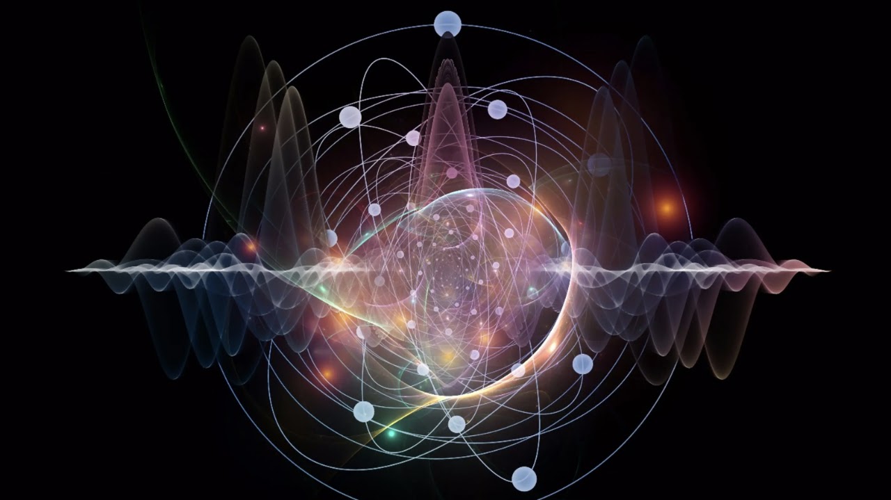 Abstract illustration of particles and waves